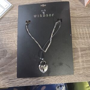Windsor Black and Silver Heart Necklace